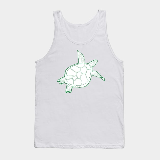 Dark green swimming turtle Tank Top by Annalisseart24